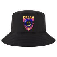 Flaming Emoji Globe Eyeball Smoke Cool Comfort Performance Bucket Hat