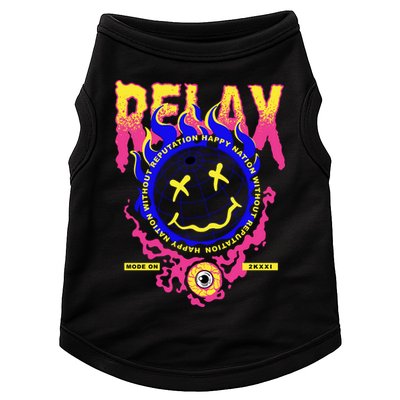 Flaming Emoji Globe Eyeball Smoke Doggie Tank