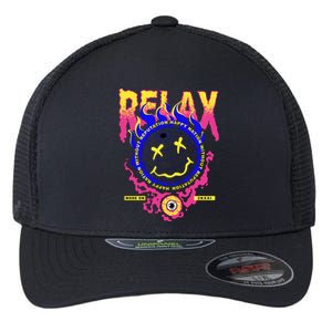 Flaming Emoji Globe Eyeball Smoke Flexfit Unipanel Trucker Cap