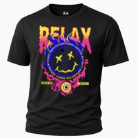 Flaming Emoji Globe Eyeball Smoke Cooling Performance Crew T-Shirt