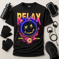 Flaming Emoji Globe Eyeball Smoke Cooling Performance Crew T-Shirt