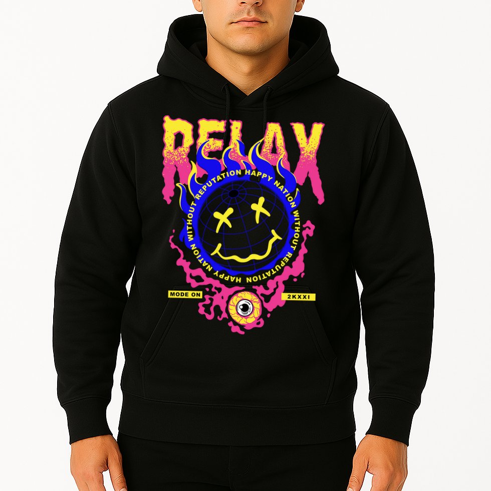 Flaming Emoji Globe Eyeball Smoke Hoodie