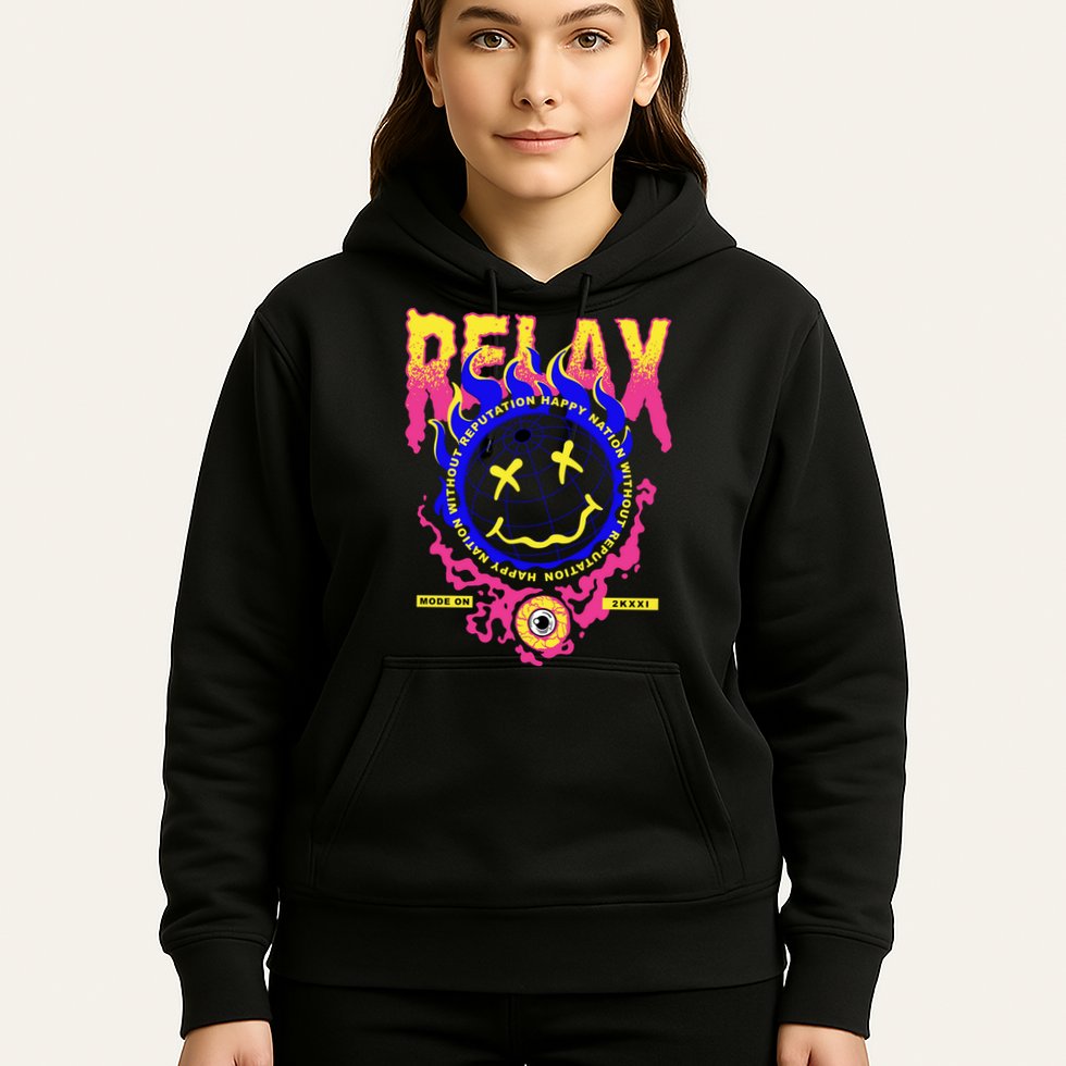 Flaming Emoji Globe Eyeball Smoke Hoodie