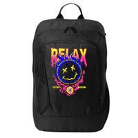 Flaming Emoji Globe Eyeball Smoke City Backpack