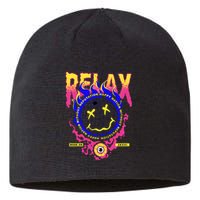 Flaming Emoji Globe Eyeball Smoke Sustainable Beanie