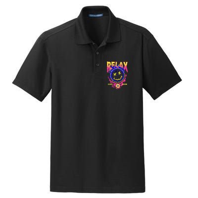 Flaming Emoji Globe Eyeball Smoke Dry Zone Grid Polo