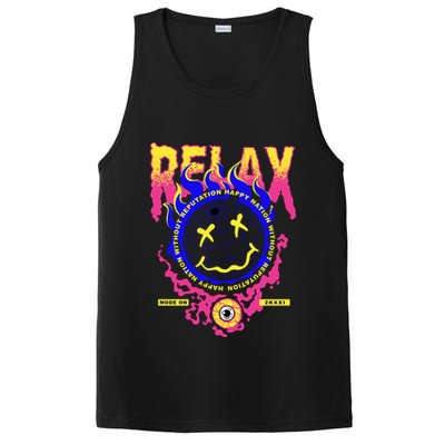 Flaming Emoji Globe Eyeball Smoke PosiCharge Competitor Tank