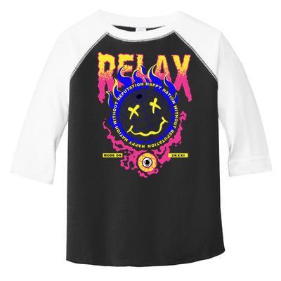 Flaming Emoji Globe Eyeball Smoke Toddler Fine Jersey T-Shirt