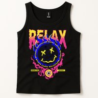 Flaming Emoji Globe Eyeball Smoke Tank Top