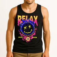 Flaming Emoji Globe Eyeball Smoke Tank Top
