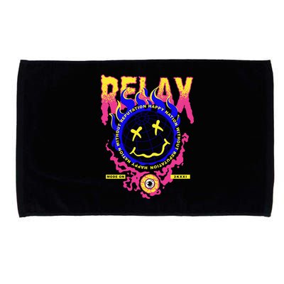 Flaming Emoji Globe Eyeball Smoke Microfiber Hand Towel