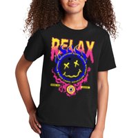 Flaming Emoji Globe Eyeball Smoke Kids T-Shirt