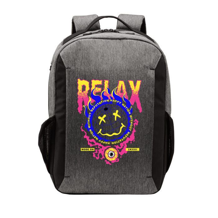 Flaming Emoji Globe Eyeball Smoke Vector Backpack