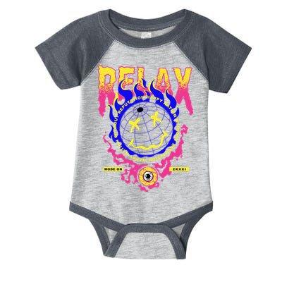 Flaming Emoji Globe Eyeball Smoke Infant Baby Jersey Bodysuit