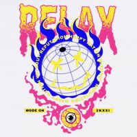 Flaming Emoji Globe Eyeball Smoke Garment-Dyed Sweatshirt