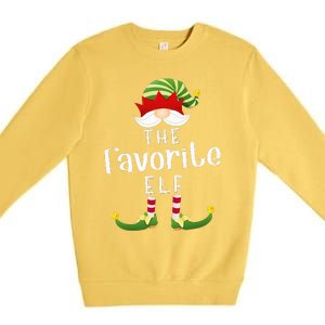 Favorite Elf Group Christmas Funny Pajama Party Premium Crewneck Sweatshirt