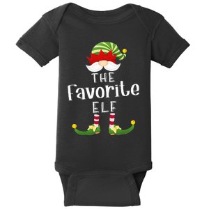 Favorite Elf Group Christmas Funny Pajama Party Baby Bodysuit