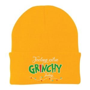 Feeling Extra Grinchy Today Christmas Colorful Xmas Lights Knit Cap Winter Beanie