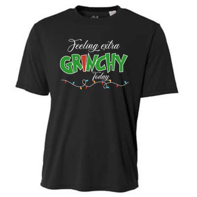 Feeling Extra Grinchy Today Christmas Colorful Xmas Lights Cooling Performance Crew T-Shirt