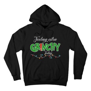 Feeling Extra Grinchy Today Christmas Colorful Xmas Lights Hoodie