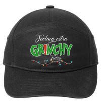 Feeling Extra Grinchy Today Christmas Colorful Xmas Lights 7-Panel Snapback Hat