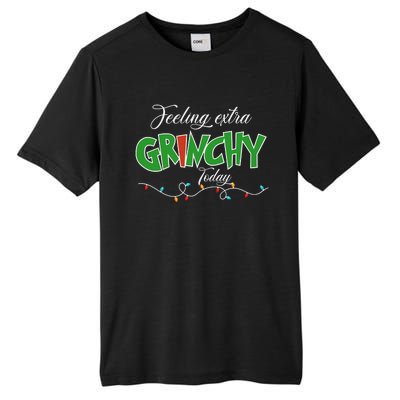 Feeling Extra Grinchy Today Christmas Colorful Xmas Lights Tall Fusion ChromaSoft Performance T-Shirt