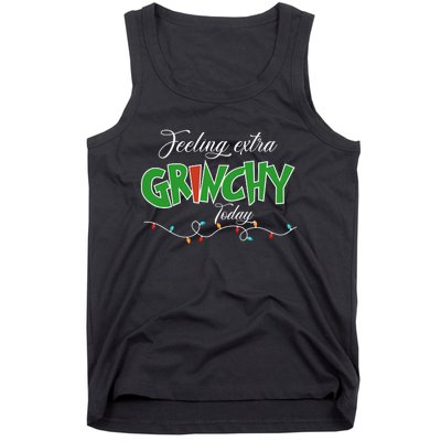 Feeling Extra Grinchy Today Christmas Colorful Xmas Lights Tank Top