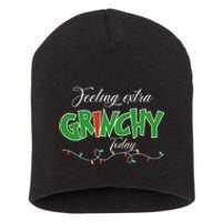 Feeling Extra Grinchy Today Christmas Colorful Xmas Lights Short Acrylic Beanie