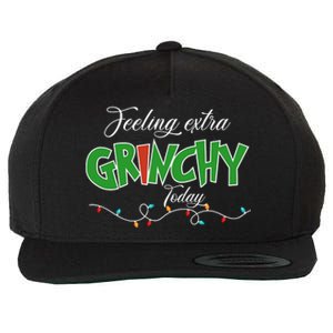 Feeling Extra Grinchy Today Christmas Colorful Xmas Lights Wool Snapback Cap