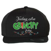 Feeling Extra Grinchy Today Christmas Colorful Xmas Lights Wool Snapback Cap