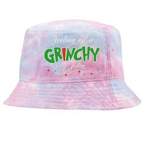 Feeling Extra Grinchy Today Christmas Colorful Xmas Lights Tie-Dyed Bucket Hat