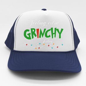 Feeling Extra Grinchy Today Christmas Colorful Xmas Lights Trucker Hat