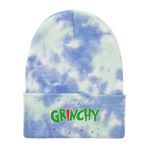 Feeling Extra Grinchy Today Christmas Colorful Xmas Lights Tie Dye 12in Knit Beanie