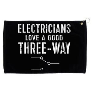 Funny Electrician Gift for Three Way Electrical Engineer Grommeted Golf Towel