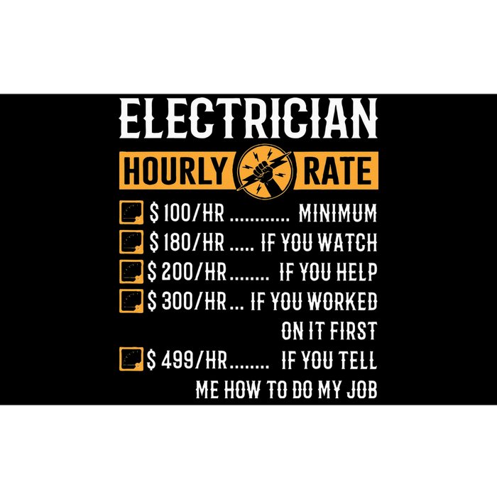 Funny Electrician Gifts Electrician Hourly Rate Bumper Sticker