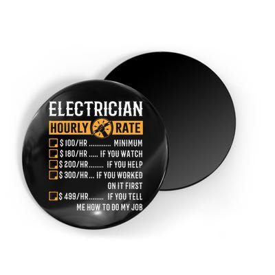 Funny Electrician Gifts Electrician Hourly Rate Magnet