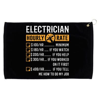 Funny Electrician Gifts Electrician Hourly Rate Grommeted Golf Towel