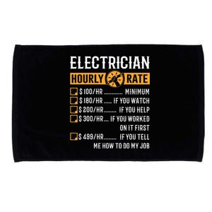 Funny Electrician Gifts Electrician Hourly Rate Microfiber Hand Towel