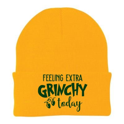 Feeling Extra Grinchy Today Funny Christmas Knit Cap Winter Beanie