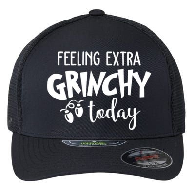 Feeling Extra Grinchy Today Funny Christmas Flexfit Unipanel Trucker Cap