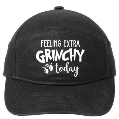 Feeling Extra Grinchy Today Funny Christmas 7-Panel Snapback Hat