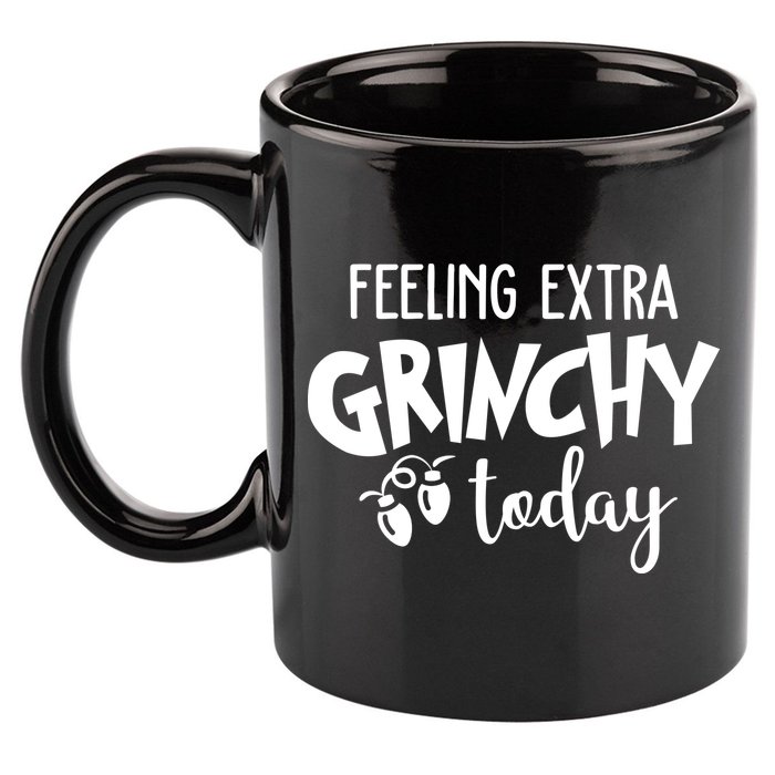 Feeling Extra Grinchy Today Funny Christmas 11oz C Handle Ceramic Mug
