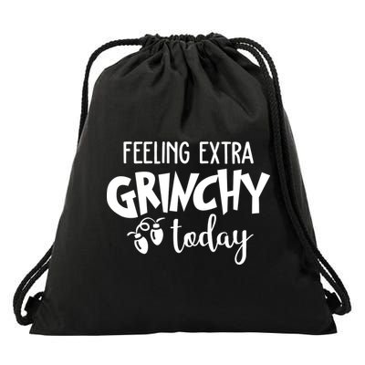Feeling Extra Grinchy Today Funny Christmas Drawstring Bag