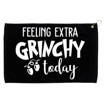 Feeling Extra Grinchy Today Funny Christmas Grommeted Golf Towel