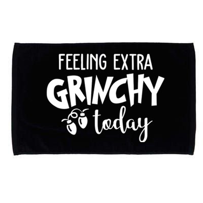 Feeling Extra Grinchy Today Funny Christmas Microfiber Hand Towel