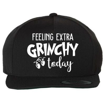 Feeling Extra Grinchy Today Funny Christmas Wool Snapback Cap