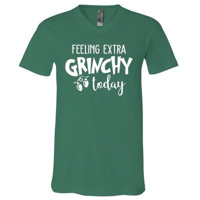 Feeling Extra Grinchy Today Funny Christmas V-Neck T-Shirt