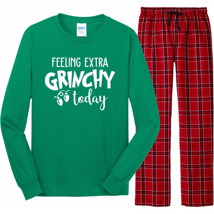 Feeling Extra Grinchy Today Funny Christmas Long Sleeve Pajama Set