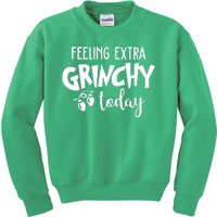 Feeling Extra Grinchy Today Funny Christmas Kids Sweatshirt