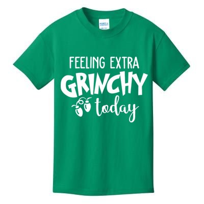 Feeling Extra Grinchy Today Funny Christmas Kids T-Shirt